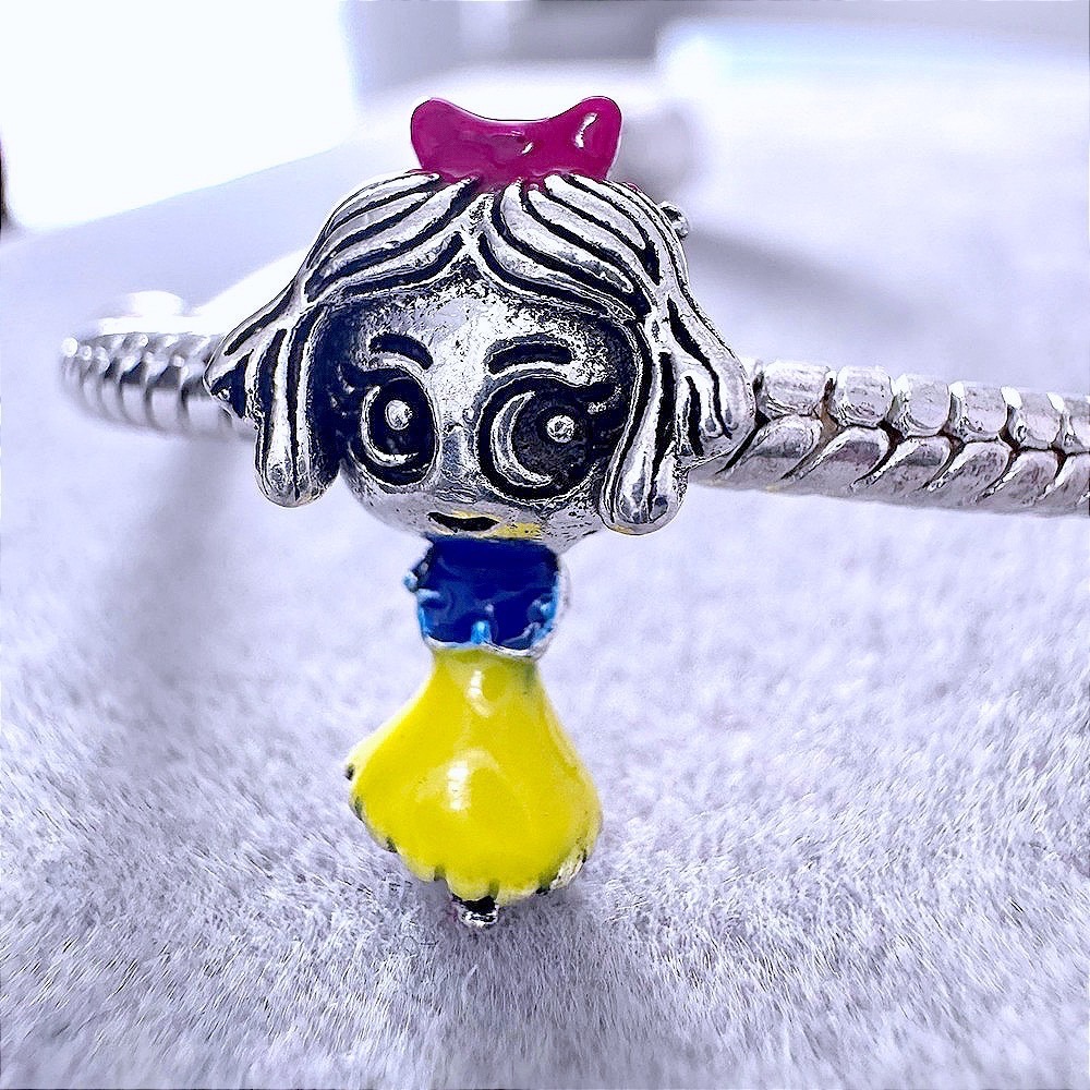 Snow White Charm Silver Enamel Disney Princess fits PANDORA